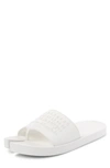 Maison Margiela Logo Embossed Tabi Sliders In White