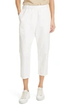 Nili Lotan Stretch Cotton Twill Crop Military Pants In Eggshell