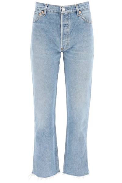 Re/done '70s Stove Pipe High-rise Jeans In Blue
