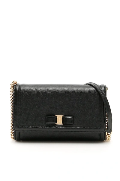 Ferragamo Mini Vara Leather Crossbody Bag - Black