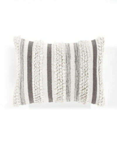 Lush Decor Bria Stripe Decorative Single Pillow Cover, 13" X 20" In Gray