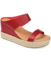Journee Collection Alissa Espadrille Platform Slide Sandal In Red