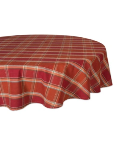 Design Imports Autumn Spice Plaid Tablecloth In Orange