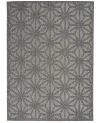 Nourison Cozumel Czm01 Onyx 4' X 6' Outdoor Area Rug In Dark Grey