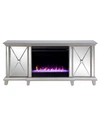 SOUTHERN ENTERPRISES LITA MIRRORED COLOR CHANGING ELECTRIC FIREPLACE