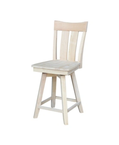 International Concepts Ava Counter Height Stool With Swivel And Auto Return In White
