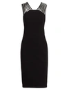 Halston Women's Sleeveless Crepe Sheath Dress In Black