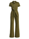 Alice And Olivia Women's Gorgeous Wide-leg Denim Jumpsuit In Army