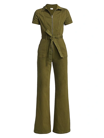 Alice And Olivia Women's Gorgeous Wide-leg Denim Jumpsuit In Army