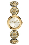 Versace Medusa Stud Icon Bracelet Watch In Gold/ Silver