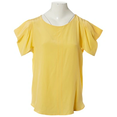 Pre-owned Sandro Silk Top In Yellow
