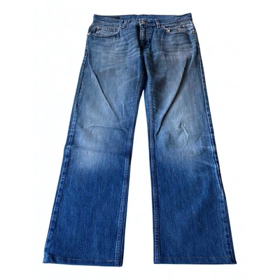 Pre-owned Gucci Blue Cotton Jeans