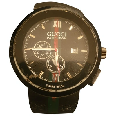 Pre-owned Gucci Panthã©on Watch In Black