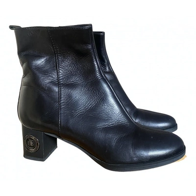 Pre-owned Baldinini Leather Boots In Black