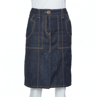 Pre-owned Louis Vuitton Navy Denim - Jeans Skirt