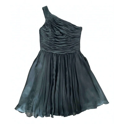 Pre-owned Halston Heritage Silk Mini Dress In Black