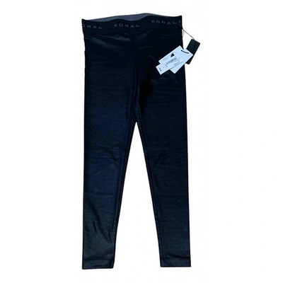 Pre-owned Koral Black Synthetic Trousers