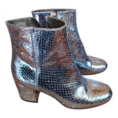 Pre-owned Paris Texas Leather Ankle Boots In Metallic