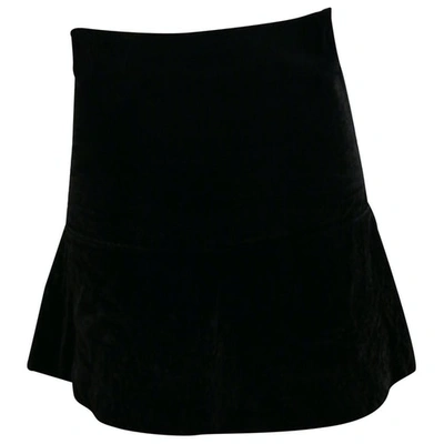 Pre-owned Les Coyotes De Paris Velvet Mini Skirt In Black