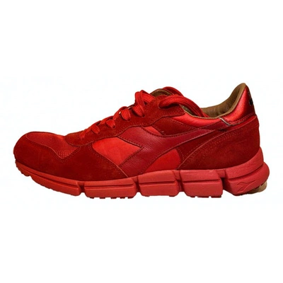 Pre-owned Diadora Low Trainers In Red