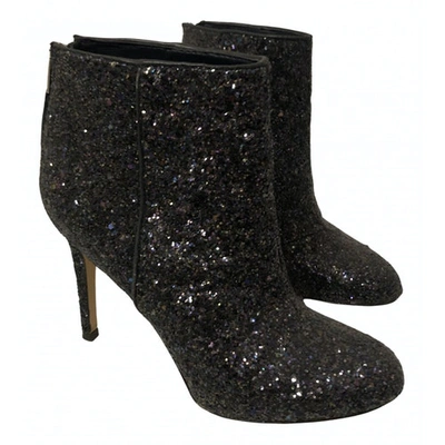Pre-owned Sam Edelman Glitter Ankle Boots In Blue