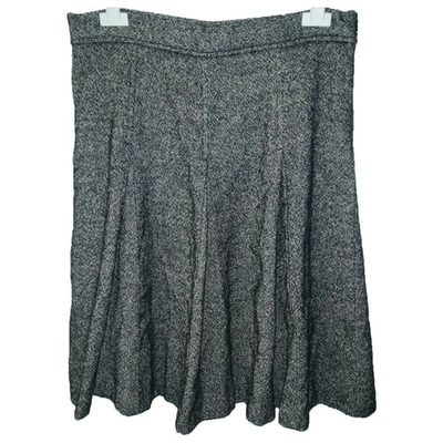 Pre-owned Burberry Wool Mid-length Skirt In Grey