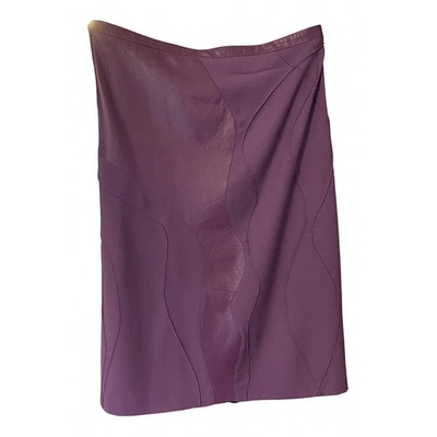 Pre-owned Versus Wool Mid-length Skirt In Purple