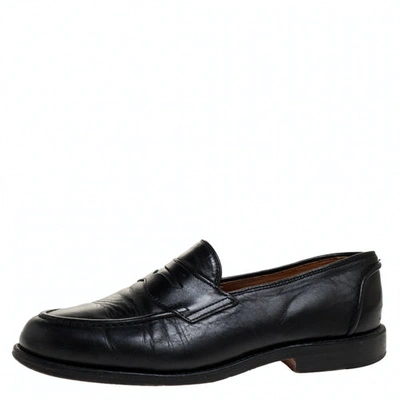 Pre-owned Ralph Lauren Leather Flats In Black