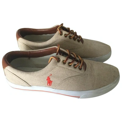 Pre-owned Polo Ralph Lauren Cloth Lace Ups In Beige