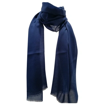 Pre-owned Versace Cashmere Scarf In Blue
