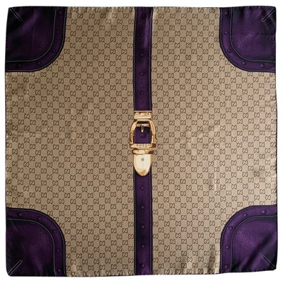 Pre-owned Gucci Silk Neckerchief In Purple