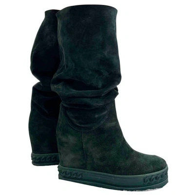 Pre-owned Casadei Riding Boots In Green