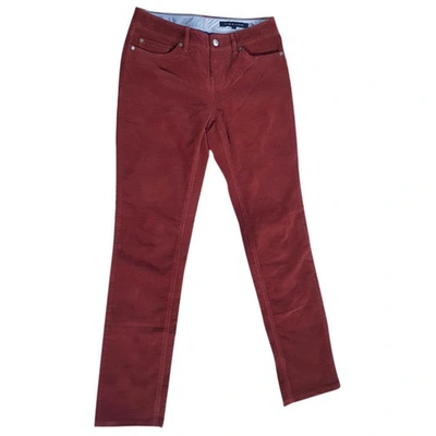 Pre-owned Tommy Hilfiger Trousers In Burgundy
