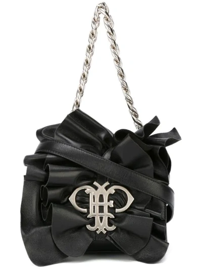 Emilio Pucci Ruffled Shoulder Bag In Black