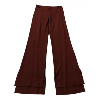 Pre-owned Patrizia Pepe Large Pants In Burgundy