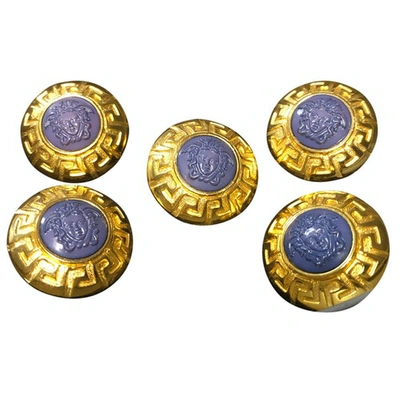 Pre-owned Versace Medusa Gold And Steel Pins & Brooches