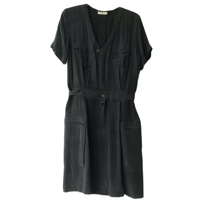 Pre-owned Equipment Silk Mid-length Dress In Black
