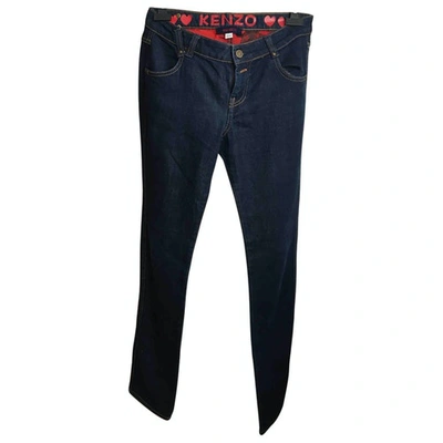 Pre-owned Kenzo Straight Jeans In Navy