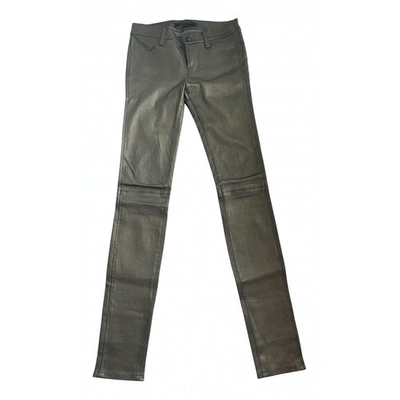 Pre-owned J Brand Leather Slim Pants In Gold