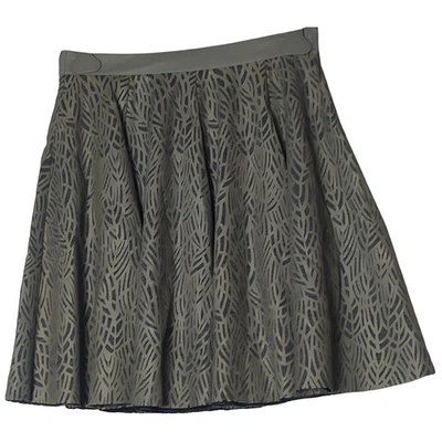 Pre-owned Drome Leather Mini Skirt In Grey