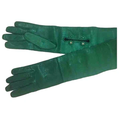 Pre-owned Prada Green Leather Gloves