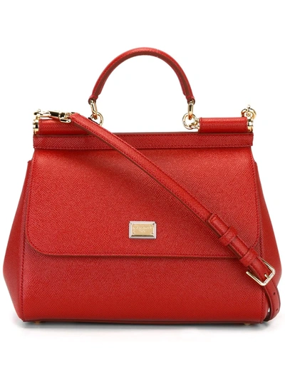 Dolce & Gabbana Sicily Shoulder Bag In Red