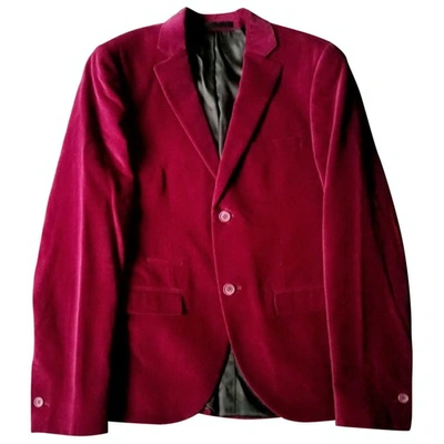 Pre-owned Topman Burgundy Velvet Jacket