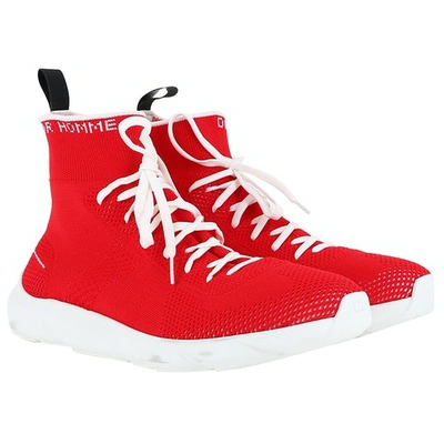 Pre-owned Dior Cloth High Trainers In Red