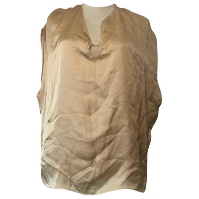 Pre-owned Vince Silk Blouse In Beige
