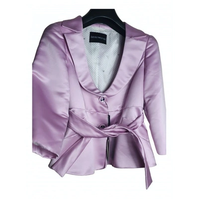 Pre-owned Emporio Armani Purple Polyester Jacket