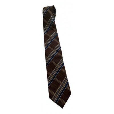 Pre-owned Kenzo Silk Tie In Brown