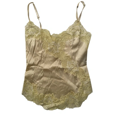 Pre-owned Dolce & Gabbana Silk Camisole In Yellow