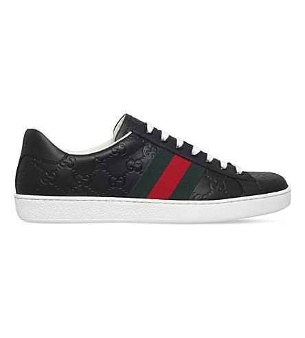 gucci ace trainers black