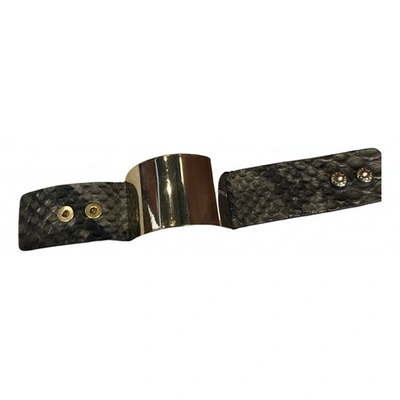 Pre-owned Furla Leather Bracelet In Anthracite